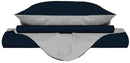 Copripiumino con Sacco e Federe Doubleface Blu Scuro\/Grigio Chiaro