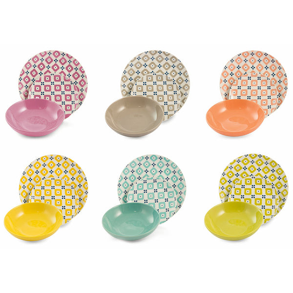 Villa d'Este Fiji Tafelservice aus Porzellan und Steinzeug 18-teilig prezzo