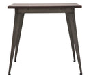 Tavolo Square Industrial 80x80x75 cm ELM Legno e Ferro Marrone