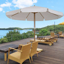 Ombrellone da Giardino con Doppio Tettuccio Ø325x250 cm in Legno di Bambù e Poliestere Crema