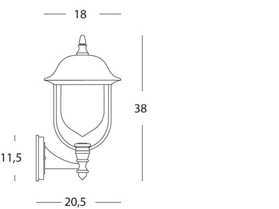 Lampada Applique in Alto Colore Grigio e Rame per Esterno Linea Mini Rustica  Sovil