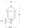 Lampada Applique in Alto Colore Grigio e Rame per Esterno Linea Mini Rustica  Sovil