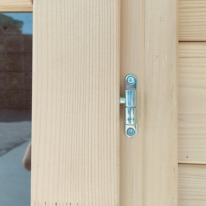 Casetta Box da Giardino per Attrezzi 215x250 cm con Porta Doppia Finestrata in Legno Naturale