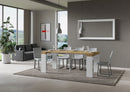 Consolle Allungabile 90-300x40x77 cm in Nobilitato Marrone e Bianco