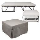 Pouf Letto Brandina con Materasso Pieghevole 78x78x47 cm Avalli Contract Tortora