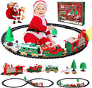 Trenino Natalizio da Sotto Albero 22 Pezzi con Locomotiva Luci Suoni e Slitta di Babbo Natale Multicolore      