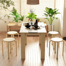 Set 4 Sgabelli Impilabili Rotondi in Legno 40x54 cm Colore Legno 