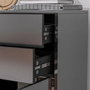 Credenza Moderna con 2 Armadietti e 2 Cassetti con Apertura a Pressione 79x36x74 cm  Nero Lucido