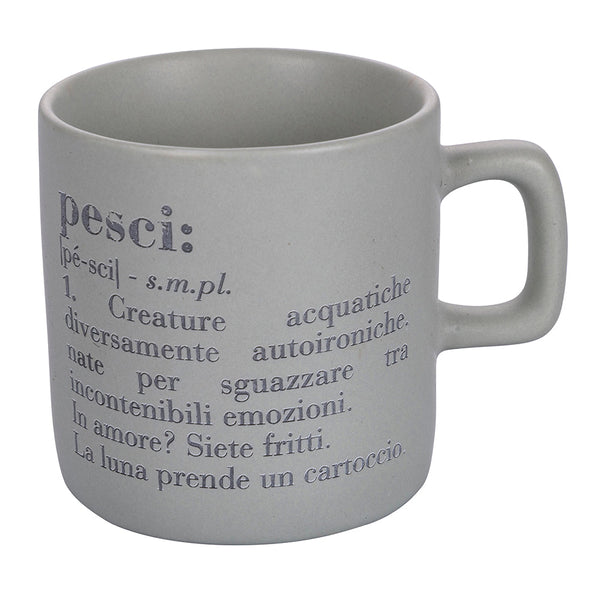 Sternzeichen Kaffeetasse "pesci" Ø6x6,5 cm in Bone China Villa D'este Home Tivoli Hellgrau online