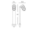Lampada Palo da Giardino E27 40W in Alluminio Sovil Nero