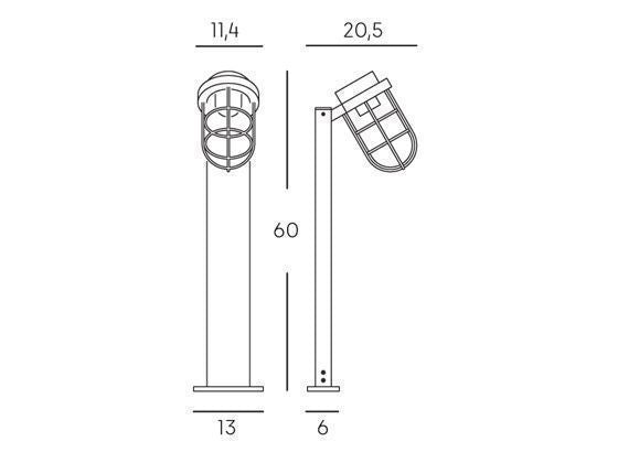 Lampada Palo da Giardino E27 40W in Alluminio Sovil Bianco