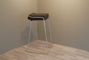 Set di 2 Sgabelli in Similpelle Morbida 83x39x40 cm TFT Stool Cioccolata