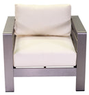 Set da Giardino Divano 2 Poltrone e Tavolino in Alluminio Buffalo Silver Opaco