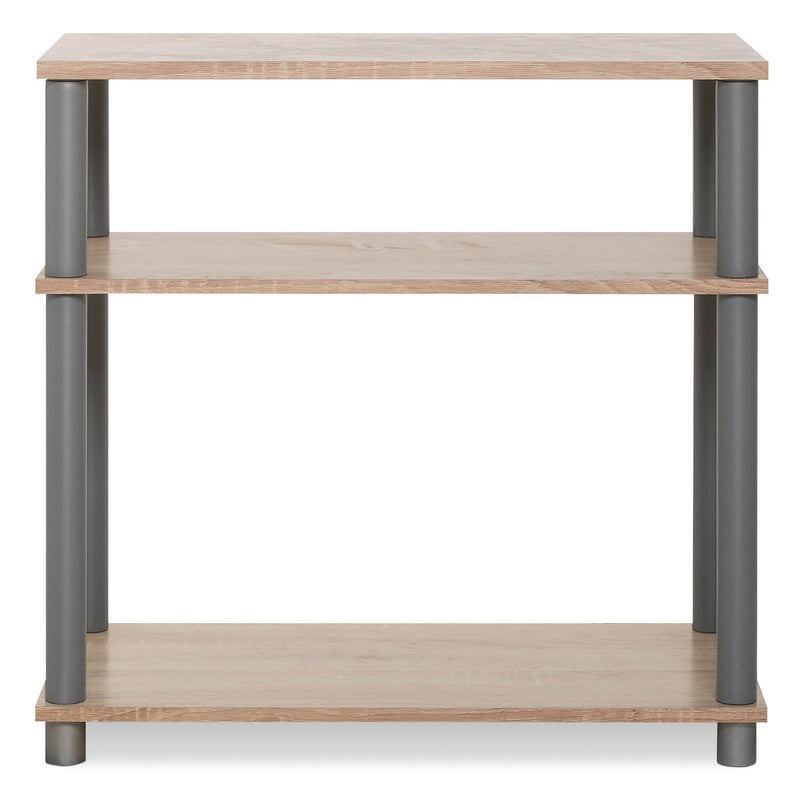 Mobile Porta TV 3 Ripiani in Truciolato Fumer Roll Grigio e Rovere