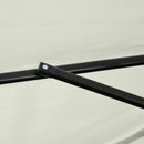 Mezzo Ombrellone da Giardino 230x130x249 cm in Metallo e Poliestere Crema