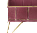 Svuota Tasche Glam Bordeaux 32x21,5x15,5 cm in Ferro Bordeaux e Oro