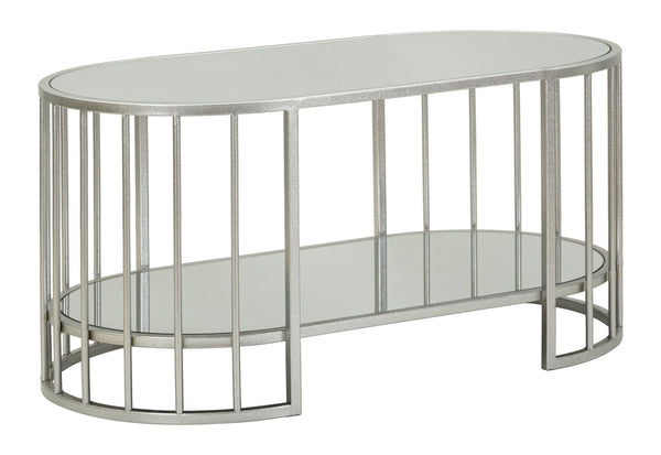 Tavolo da Caffè Smirne 90x50x45 cm in Ferro e Specchio Argento acquista