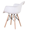 Set 4 Sedie di Design con Braccioli 62,5x44x80 cm Federica Bianche