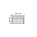 Base 3 Posti per Pattumiera Differenziata per Cassetti Cucina 80 cm in Plastica Emuca Grigio