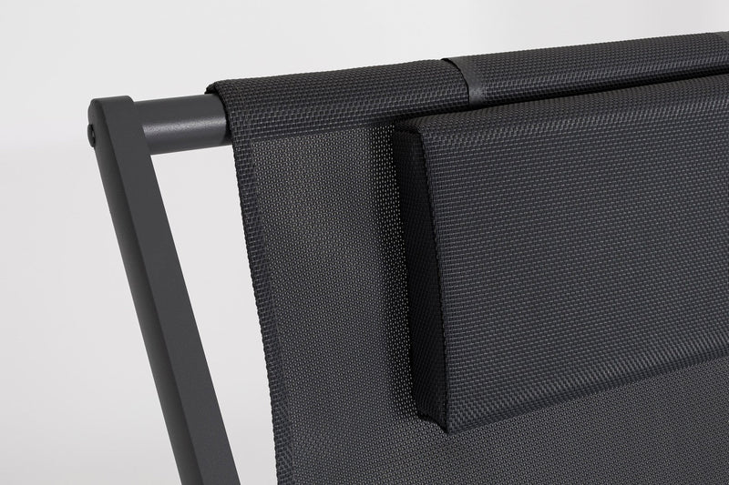 Set 4 Sedie Sdraio Reclinabile Pieghevole 60.5x101.5x73.5 cm in Alluminio Taylor Grigio Scuro