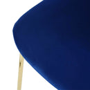 Set 4 Sedie Imbottite 44x55x86 cm in Velluto Blu e Oro