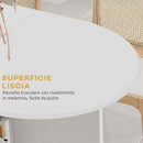 Tavolo da Pranzo Pieghevole per 2-4 Persone 120x60x77 cm con 6 Ruote Ripiani a 2 Livelli e 2 Ribalte in Pannello di Particelle Bianco      