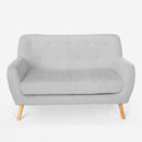 Divano 2 Posti 125x83x82 cm in Tessuto Grigio