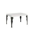 Tavolo Allungabile 120-224x90x77 cm Paxon Bianco Frassino Telaio Antracite 