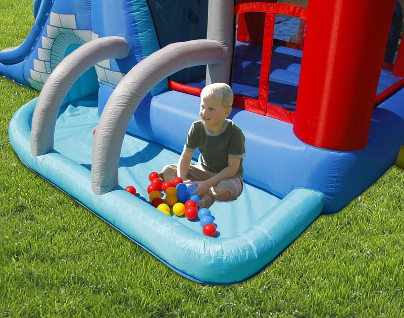 Castello Giostra Gonfiabile Acquatico Splash Park con Pompa Happy Hop