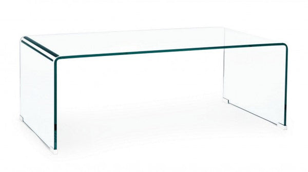 Rechteckiger Couchtisch Iride mit Glas 120x60 in Glas prezzo