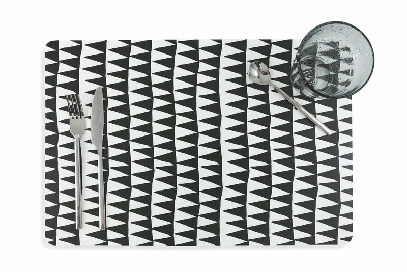 Set 6 Tovagliette 45x30 cm in Plastica Villa d'Este Home Tivoli Masai Bianche e Nere