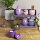 Set 6 Barattolini con Stand Ø7,5x11 cm 90 ml in Ceramica VdE Tivoli 1996 Shades 