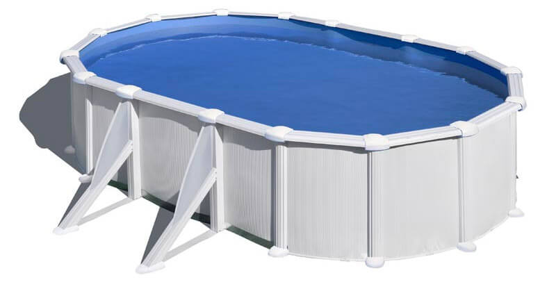Piscina Ovale Fuori Terra 610x375xh132 cm in Acciaio e PVC Gre Atlantis