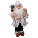 Pupazzo Babbo Natale in Tessuto con regali verde bianco cm 30x17,5xh60