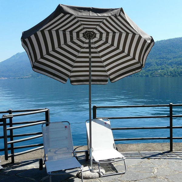 Stahl Sonnenschirm Ø200cm Maffei Venezia Duplex Tortora/Weiß und Tortora sconto