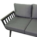 Set Salotto da Giardino Divano 2 Poltrone e Tavolino in Alluminio Medford Antracite