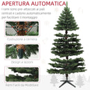 Albero di Natale Artificiale 180 cm 1050 Rami Apertura a Cerniera Verde 