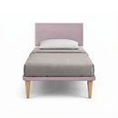 Letto Singolo con Rete Rivestita Microfibra Glicine Tessis Testata Flat Varie Misure