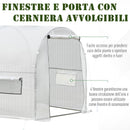 Serra a Tunnel da Giardino 295x200x190 cm in Acciaio e PE  Bianca
