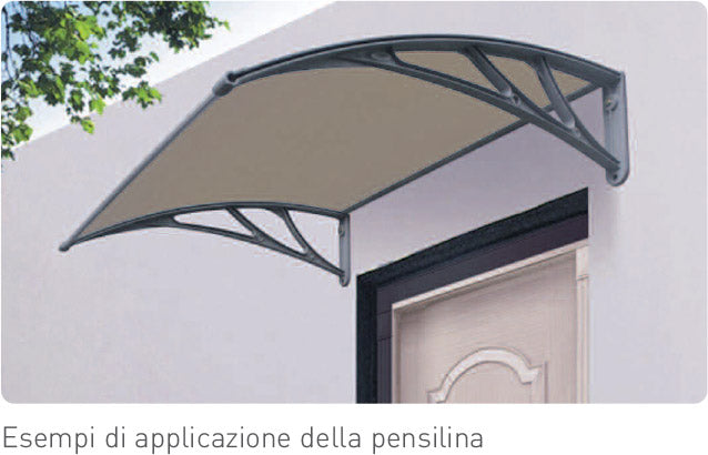 Pensilina Tettoia in Policarbonato Alveolare Fumè Masi Marrone Varie Misure