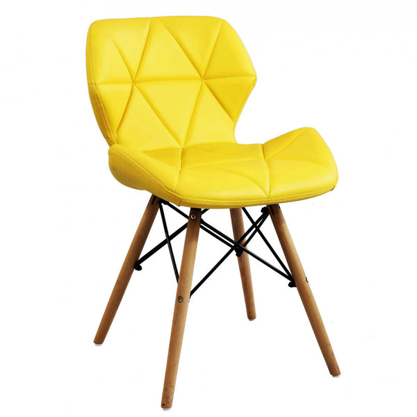 Gelber Annapolis Stuhl 41x49x71 h cm in gelbem Kunstleder acquista