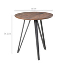 Tavolo Rotondo Ø70 cm in Metallo e Legno MDF Noce