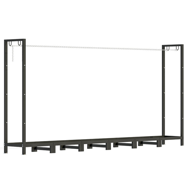 Legnaia Regolabile 235x31x116 cm con Telo Impermeabile e Catene in Acciaio Nero sconto