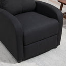Poltrona Reclinabile con Poggiapiedi 69.2x88.3x101 cm in Tessuto Effetto Lino Nero 