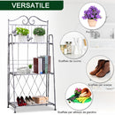 Portapiante Fioriera a Scaffale a 3 Ripiani da Giardino Balcone interno Grigio Argento 44x25x96 cm 