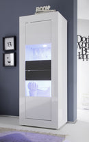 Mobile Alto da Salotto 2 Porte 61x43x162cm TFT  Basic Bianco Lucido e Antracite Lucido e