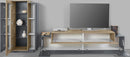 Parete Attrezzata Mobile TV e Vetrina 200x85x120,5 cm Coro Grigio Antracite Opaco/Rovere Wotan  