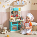 Cucina Giocattolo per Bambini 3-6 Anni con 92 Accessori 44,5x24x79 cm in PP e ABS Verde      