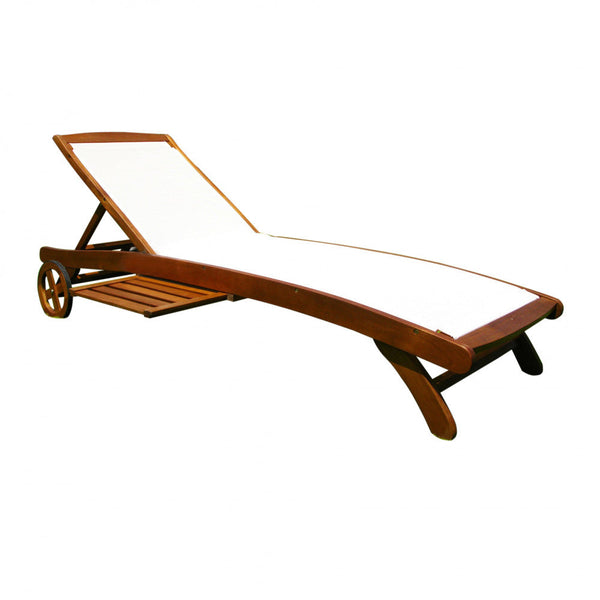 Texty Garten-Sonnenliege mit Rollen 196 x 69 x 34/100 h cm in braunem Textilene prezzo
