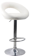 Sgabello con Alzata a Gas e Seduta Girevole in Similpelle Motti Acapulco Bianco